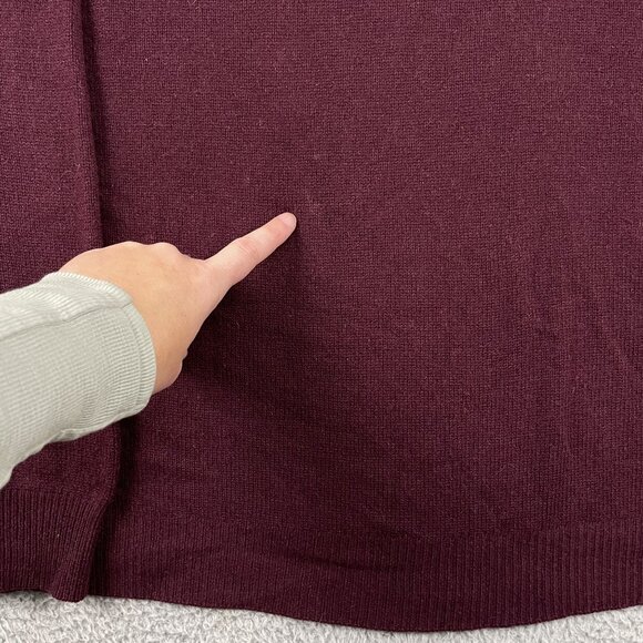 VTG FieldGear Cashmere Sweater Mens XL FG VNeck Pullover Burgundy Japan - Picture 7 of 8